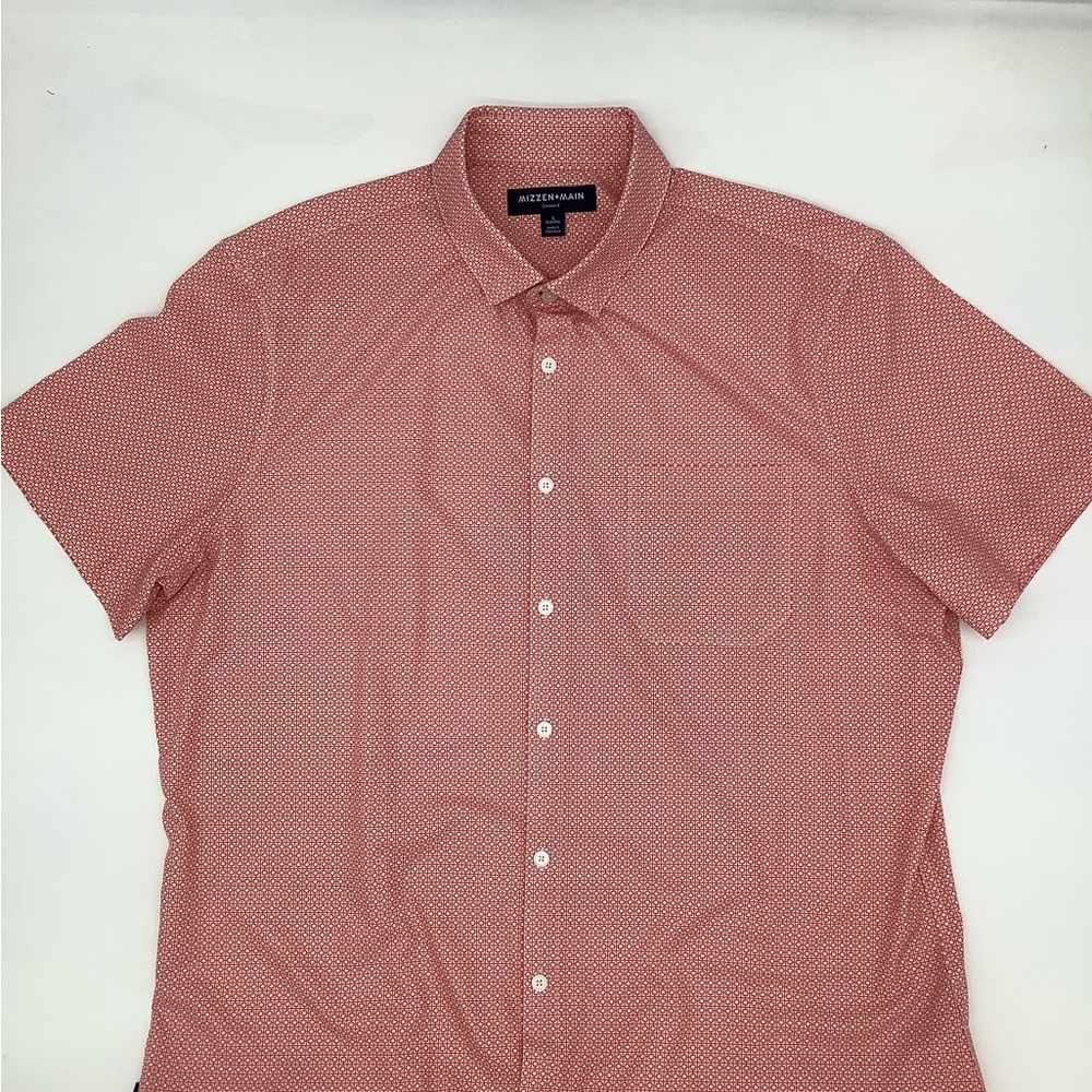 Mizzen+Main Red Patterned Short Sleeve Shirt